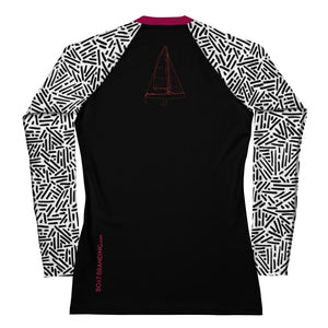 Boatbranding Rash Guard J70 yacht sailing design women's Rash Guard. - Long Sleeve Sailing-Gift Regatta Yacht Sailing-Lifestyle Sailing-Apparel Nautical-Fashion Nautical-Gear