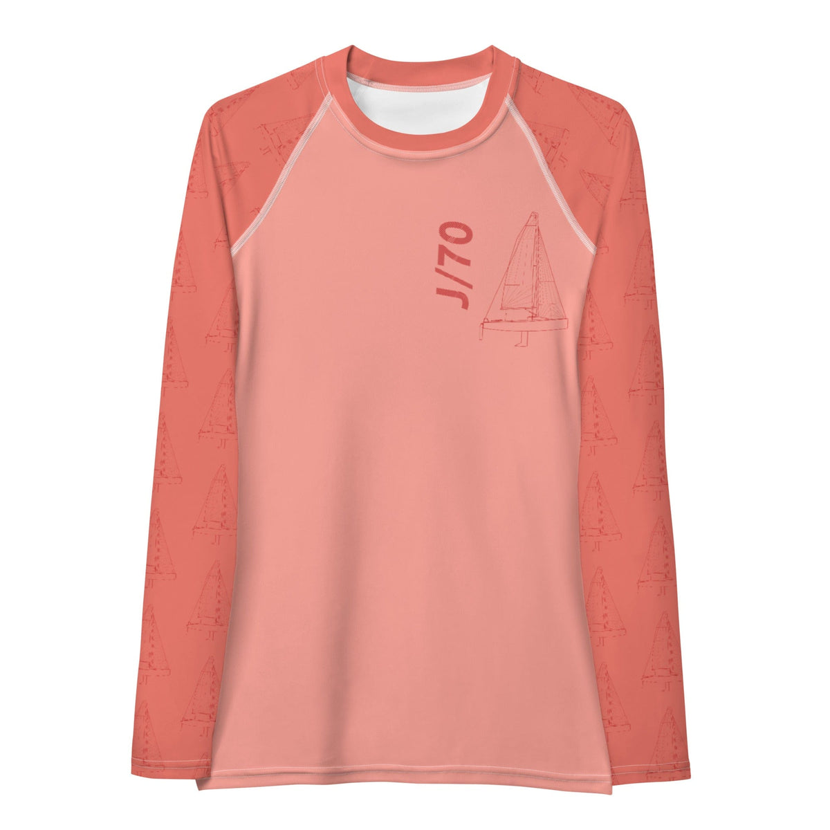 Boatbranding Rash Guard J70 yacht sailing design women's Rash Guard - Long Sleeve Sailing-Gift Regatta Yacht Sailing-Lifestyle Sailing-Apparel Nautical-Fashion Nautical-Gear