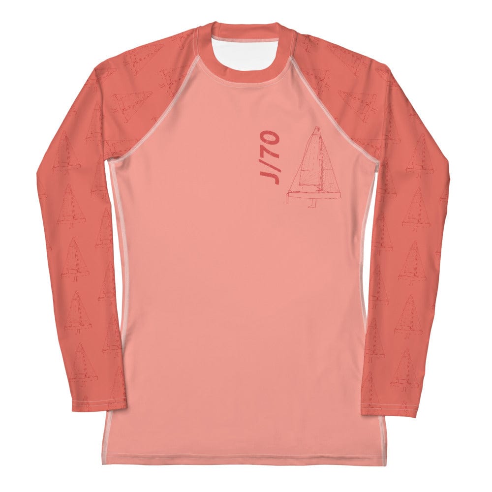Boatbranding Rash Guard J70 yacht sailing design women's Rash Guard - Long Sleeve Sailing-Gift Regatta Yacht Sailing-Lifestyle Sailing-Apparel Nautical-Fashion Nautical-Gear