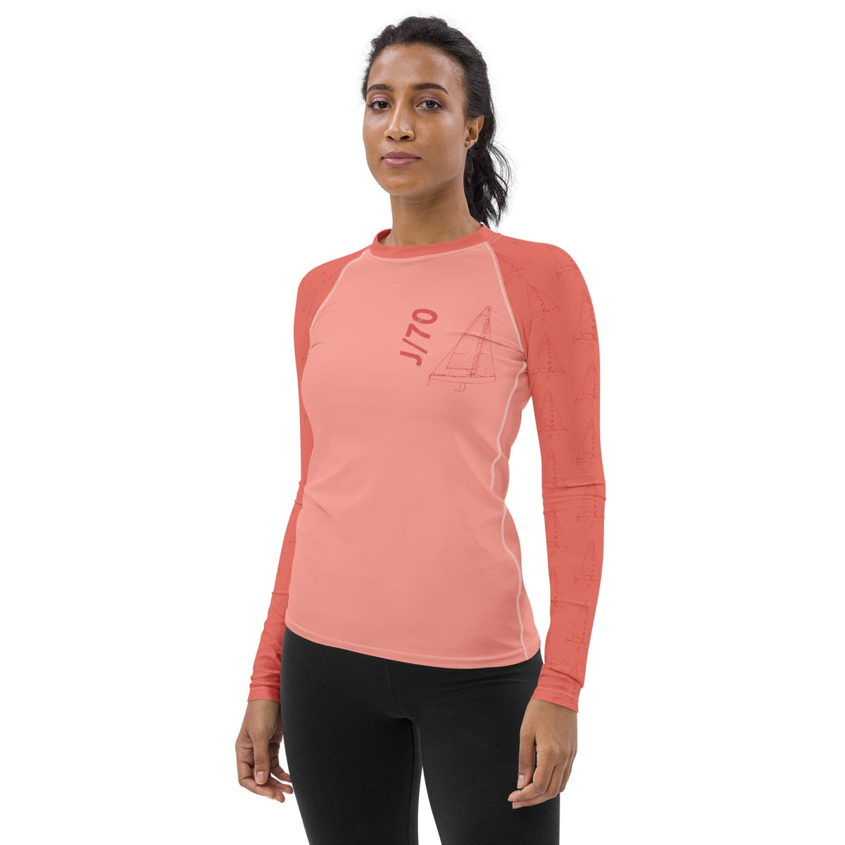Boatbranding Rash Guard J70 yacht sailing design women's Rash Guard - Long Sleeve Sailing-Gift Regatta Yacht Sailing-Lifestyle Sailing-Apparel Nautical-Fashion Nautical-Gear
