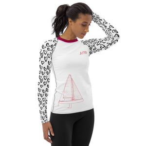 Boatbranding Rash Guard J70 yacht sailing design women's Rash Guard - Long Sleeve Sailing-Gift Regatta Yacht Sailing-Lifestyle Sailing-Apparel Nautical-Fashion Nautical-Gear