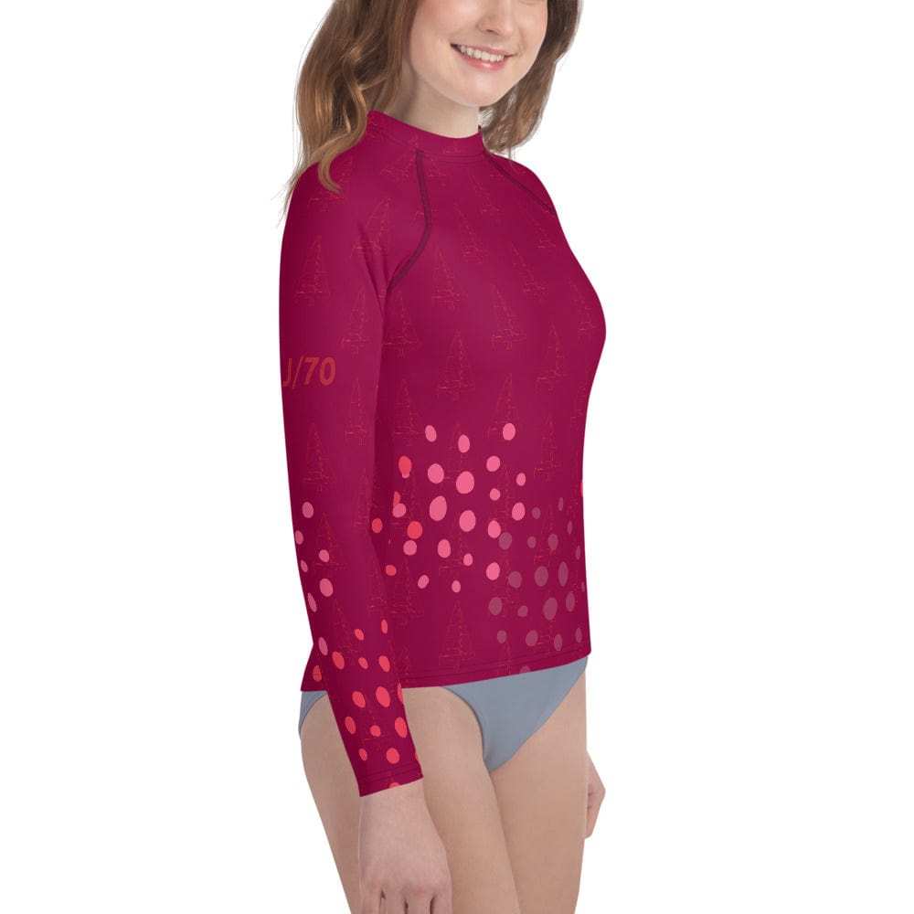 Boatbranding Rash Guard J70 yacht sailing design Youth Girl Rash Guard - Long Sleeve Sailing-Gift Regatta Yacht Sailing-Lifestyle Sailing-Apparel Nautical-Fashion Nautical-Gear