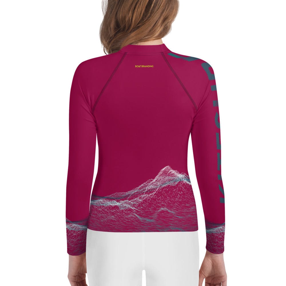 Boatbranding Rash Guard Kitesurfing sailing design Youth Girl Rash Guard - Long Sleeve Sailing-Gift Regatta Yacht Sailing-Lifestyle Sailing-Apparel Nautical-Fashion Nautical-Gear