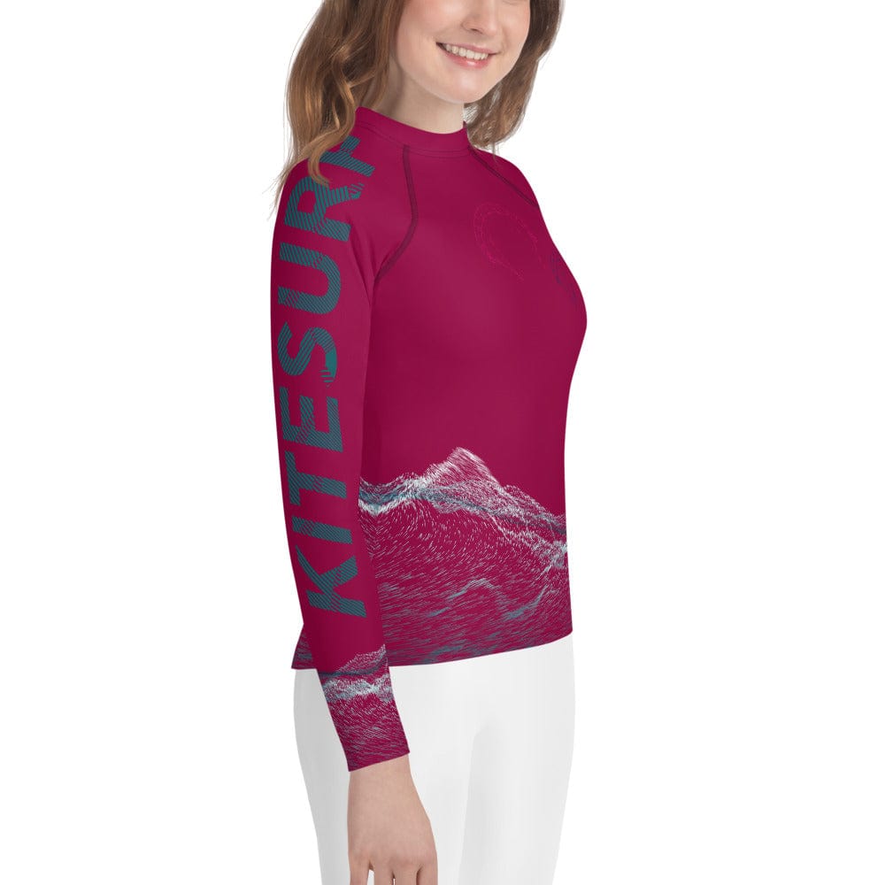 Boatbranding Rash Guard Kitesurfing sailing design Youth Girl Rash Guard - Long Sleeve Sailing-Gift Regatta Yacht Sailing-Lifestyle Sailing-Apparel Nautical-Fashion Nautical-Gear