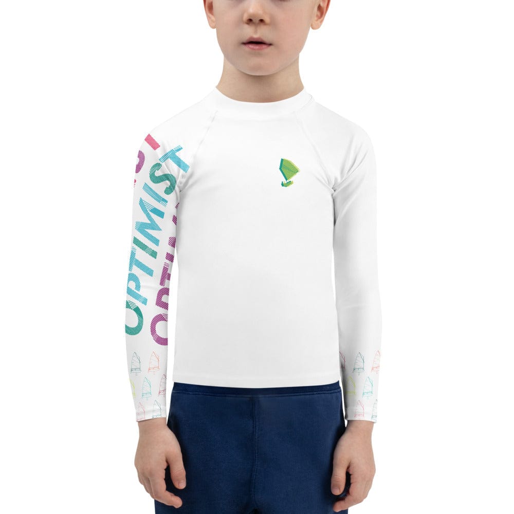 Boatbranding Rash Guard Optimist sailing design Kids unisex Rash Guard - Long Sleeve Sailing-Gift Regatta Yacht Sailing-Lifestyle Sailing-Apparel Nautical-Fashion Nautical-Gear