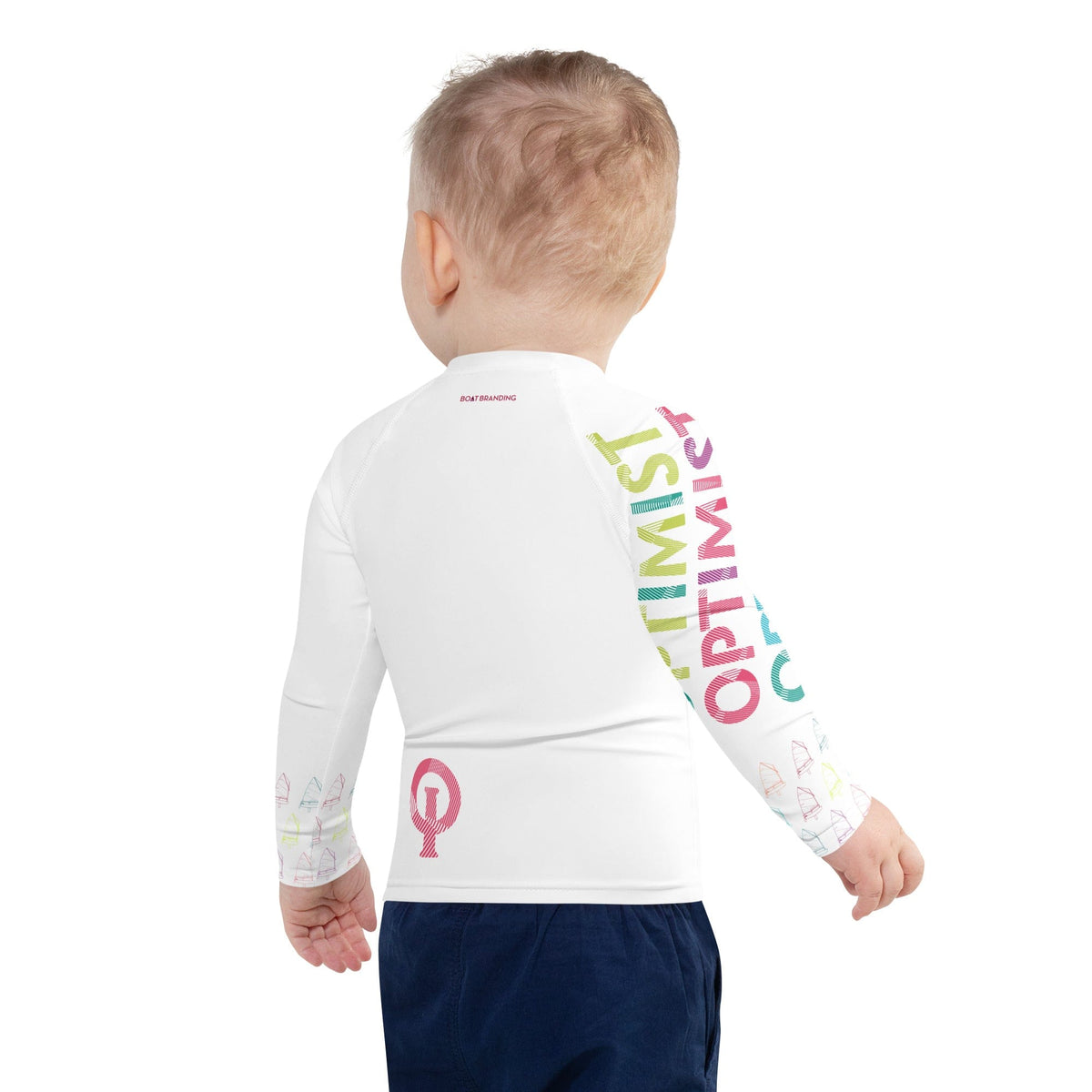 Boatbranding Rash Guard Optimist sailing design Kids unisex Rash Guard - Long Sleeve Sailing-Gift Regatta Yacht Sailing-Lifestyle Sailing-Apparel Nautical-Fashion Nautical-Gear