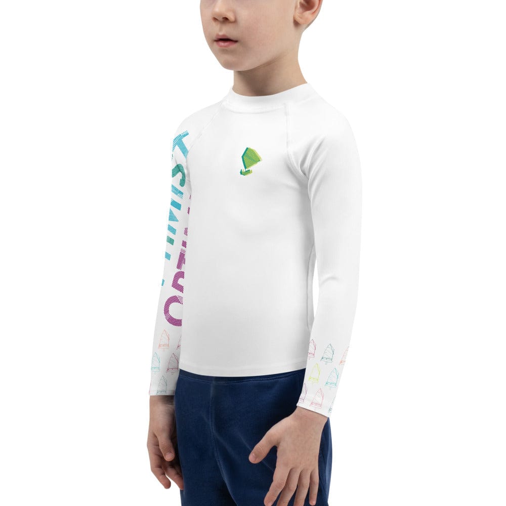 Boatbranding Rash Guard Optimist sailing design Kids unisex Rash Guard - Long Sleeve Sailing-Gift Regatta Yacht Sailing-Lifestyle Sailing-Apparel Nautical-Fashion Nautical-Gear
