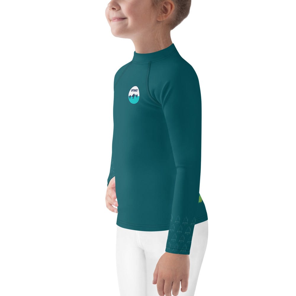 Boatbranding Rash Guard Optimist sailing design Kids unisex Rash Guard - Long Sleeve Sailing-Gift Regatta Yacht Sailing-Lifestyle Sailing-Apparel Nautical-Fashion Nautical-Gear