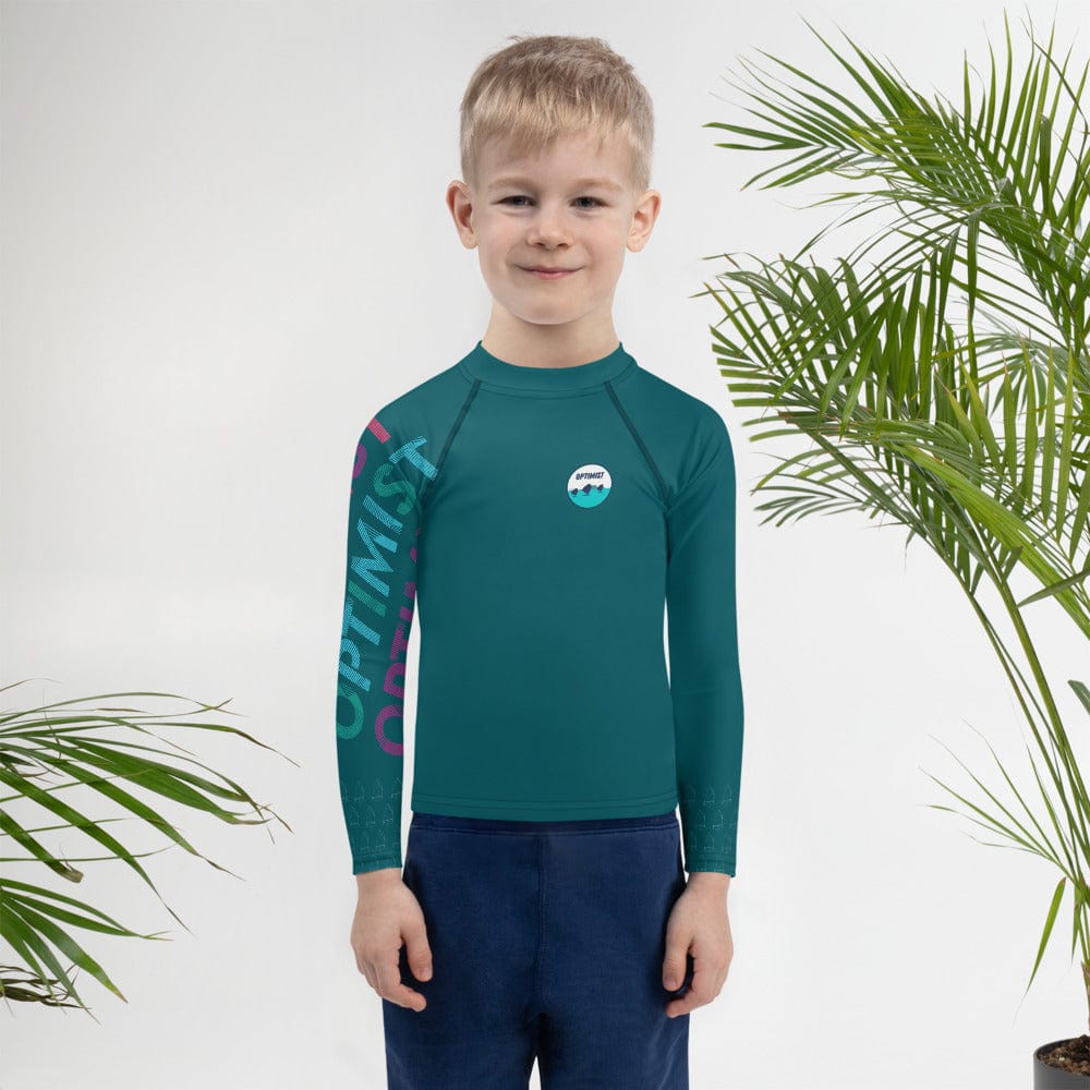 Boatbranding Rash Guard Optimist sailing design Kids unisex Rash Guard - Long Sleeve Sailing-Gift Regatta Yacht Sailing-Lifestyle Sailing-Apparel Nautical-Fashion Nautical-Gear