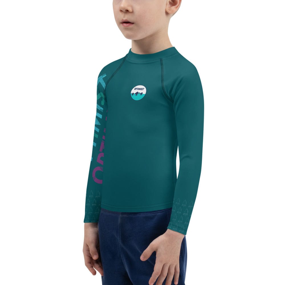 Boatbranding Rash Guard Optimist sailing design Kids unisex Rash Guard - Long Sleeve Sailing-Gift Regatta Yacht Sailing-Lifestyle Sailing-Apparel Nautical-Fashion Nautical-Gear