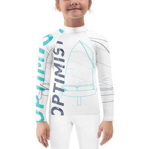 Boatbranding Rash Guard Optimist sailing design Kids unisex Rash Guard - Long Sleeve Sailing-Gift Regatta Yacht Sailing-Lifestyle Sailing-Apparel Nautical-Fashion Nautical-Gear