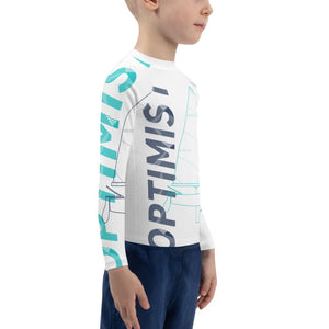 Boatbranding Rash Guard Optimist sailing design Kids unisex Rash Guard - Long Sleeve Sailing-Gift Regatta Yacht Sailing-Lifestyle Sailing-Apparel Nautical-Fashion Nautical-Gear