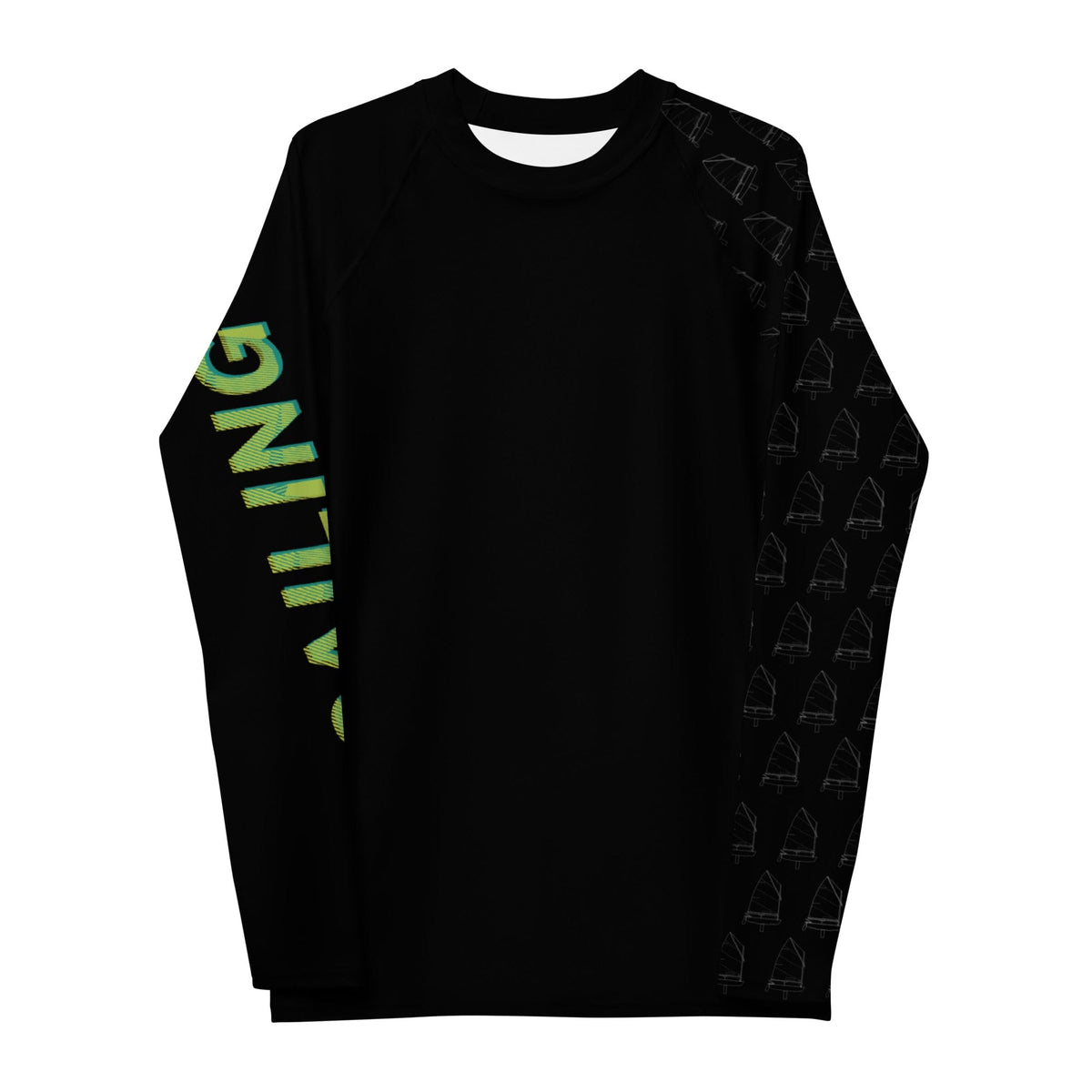 Boatbranding Rash Guard Optimist  sailing design Men's Rash Guard - Long Sleeve Sailing-Gift Regatta Yacht Sailing-Lifestyle Sailing-Apparel Nautical-Fashion Nautical-Gear