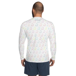 Boatbranding Rash Guard Optimist  sailing design Men's Rash Guard - Long Sleeve Sailing-Gift Regatta Yacht Sailing-Lifestyle Sailing-Apparel Nautical-Fashion Nautical-Gear