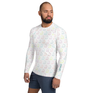 Boatbranding Rash Guard Optimist  sailing design Men's Rash Guard - Long Sleeve Sailing-Gift Regatta Yacht Sailing-Lifestyle Sailing-Apparel Nautical-Fashion Nautical-Gear