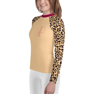 Boatbranding Rash Guard Optimist sailing design Youth Girl animal print Rash Guard - Long Sleeve Sailing-Gift Regatta Yacht Sailing-Lifestyle Sailing-Apparel Nautical-Fashion Nautical-Gear