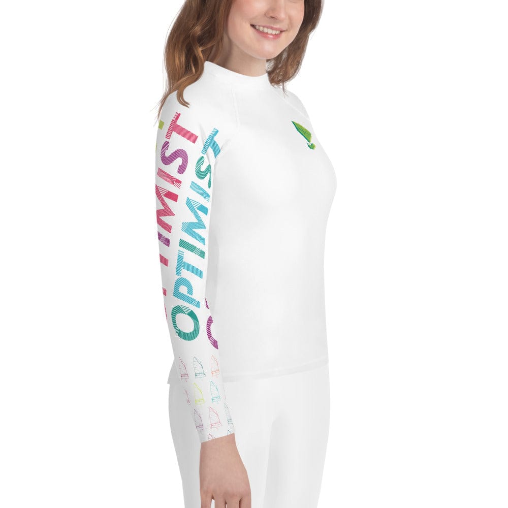 Boatbranding Rash Guard Optimist sailing design Youth Unisex Rash Guard - Long Sleeve Sailing-Gift Regatta Yacht Sailing-Lifestyle Sailing-Apparel Nautical-Fashion Nautical-Gear
