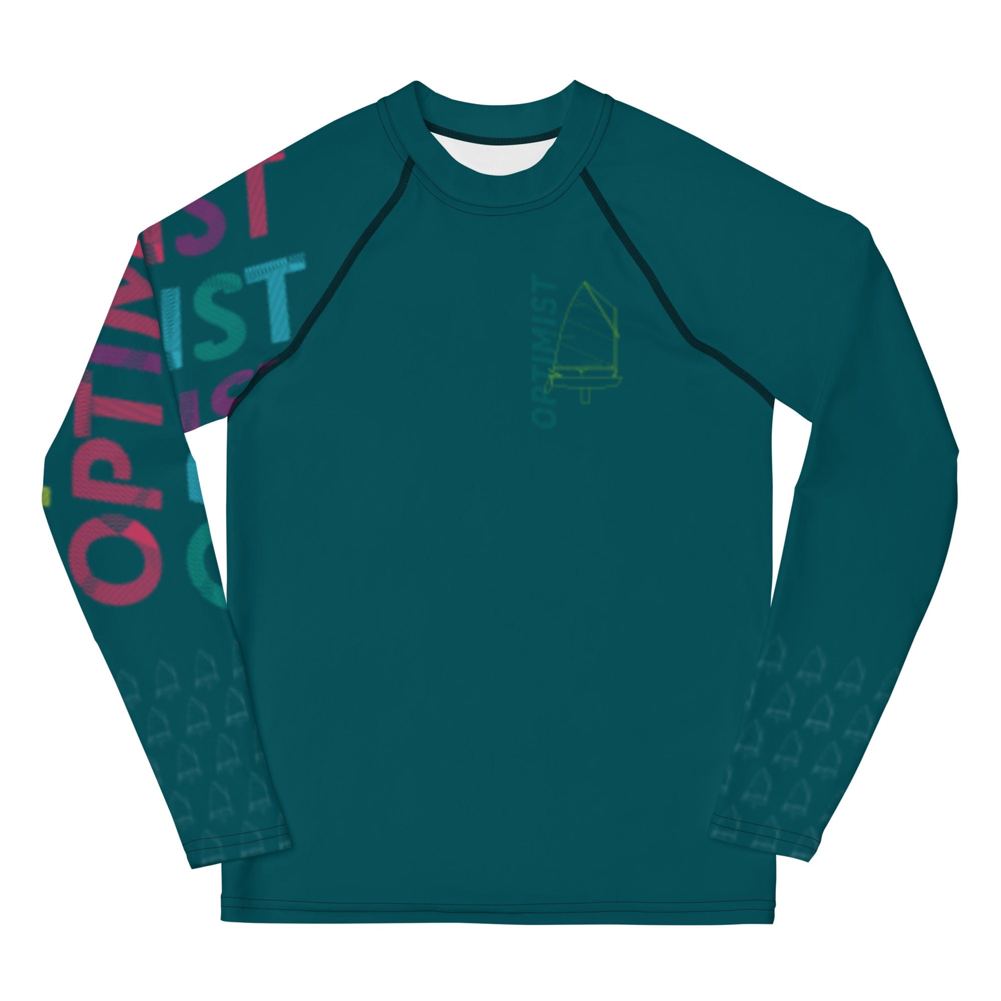 Boatbranding Rash Guard Optimist sailing design Youth Unisex Rash Guard - Long Sleeve Sailing-Gift Regatta Yacht Sailing-Lifestyle Sailing-Apparel Nautical-Fashion Nautical-Gear