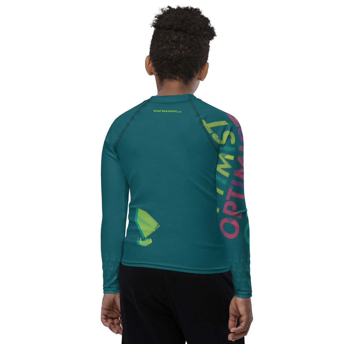 Boatbranding Rash Guard Optimist sailing patch design Youth Unisex Rash Guard - Long Sleeve Sailing-Gift Regatta Yacht Sailing-Lifestyle Sailing-Apparel Nautical-Fashion Nautical-Gear