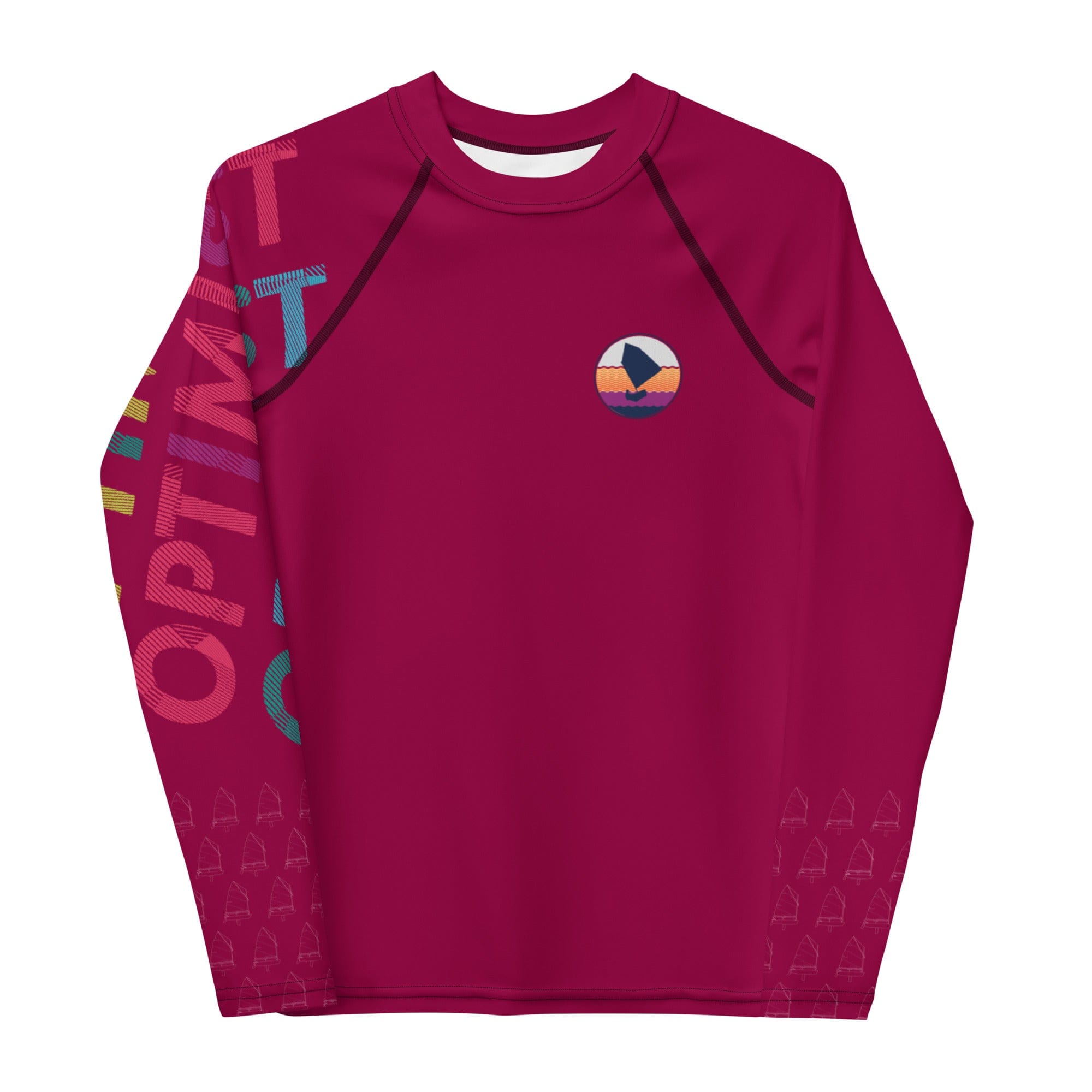 Boatbranding Rash Guard Optimist sailing patch design Youth Unisex Rash Guard - Long Sleeve Sailing-Gift Regatta Yacht Sailing-Lifestyle Sailing-Apparel Nautical-Fashion Nautical-Gear