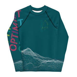 Boatbranding Rash Guard Optimist yacht sailing design Youth unisex Rash Guard - Long Sleeve Sailing-Gift Regatta Yacht Sailing-Lifestyle Sailing-Apparel Nautical-Fashion Nautical-Gear