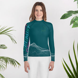 Boatbranding Rash Guard Optimist yacht sailing design Youth unisex Rash Guard - Long Sleeve Sailing-Gift Regatta Yacht Sailing-Lifestyle Sailing-Apparel Nautical-Fashion Nautical-Gear