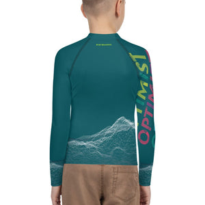 Boatbranding Rash Guard Optimist yacht sailing design Youth unisex Rash Guard - Long Sleeve Sailing-Gift Regatta Yacht Sailing-Lifestyle Sailing-Apparel Nautical-Fashion Nautical-Gear