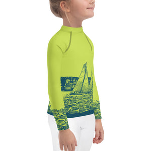 Boatbranding Rash Guard Sailing design Kids unisex Rash Guard - Long Sleeve Sailing-Gift Regatta Yacht Sailing-Lifestyle Sailing-Apparel Nautical-Fashion Nautical-Gear