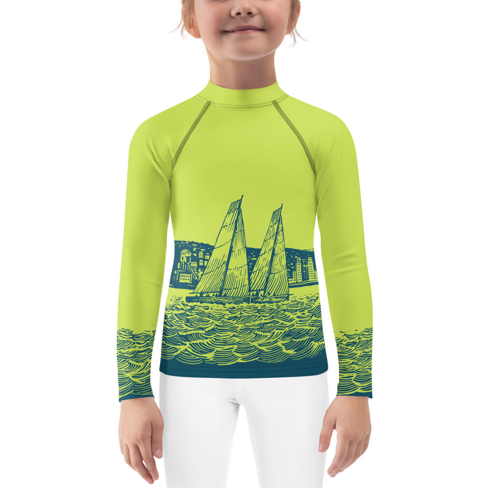 Boatbranding Rash Guard 2T Sailing design Kids unisex Rash Guard - Long Sleeve Sailing-Gift Regatta Yacht Sailing-Lifestyle Sailing-Apparel Nautical-Fashion Nautical-Gear
