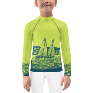 Boatbranding Rash Guard Sailing design Kids unisex Rash Guard - Long Sleeve Sailing-Gift Regatta Yacht Sailing-Lifestyle Sailing-Apparel Nautical-Fashion Nautical-Gear