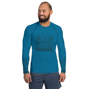 Boatbranding Rash Guard Sailing design Men's Rash Guard - Long Sleeve Keep the sea plastic free Sailing-Gift Regatta Yacht Sailing-Lifestyle Sailing-Apparel Nautical-Fashion Nautical-Gear