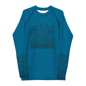 Boatbranding Rash Guard Sailing design Men's Rash Guard - Long Sleeve Keep the sea plastic free Sailing-Gift Regatta Yacht Sailing-Lifestyle Sailing-Apparel Nautical-Fashion Nautical-Gear