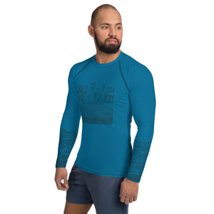 Boatbranding Rash Guard Sailing design Men's Rash Guard - Long Sleeve Keep the sea plastic free Sailing-Gift Regatta Yacht Sailing-Lifestyle Sailing-Apparel Nautical-Fashion Nautical-Gear