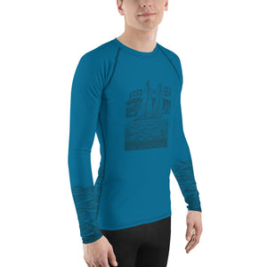 Boatbranding Rash Guard Sailing design Men's Rash Guard - Long Sleeve Keep the sea plastic free Sailing-Gift Regatta Yacht Sailing-Lifestyle Sailing-Apparel Nautical-Fashion Nautical-Gear