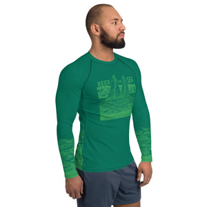 Boatbranding Rash Guard Sailing design Men's Rash Guard - Long Sleeve Keep the sea plastic free Sailing-Gift Regatta Yacht Sailing-Lifestyle Sailing-Apparel Nautical-Fashion Nautical-Gear