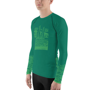 Boatbranding Rash Guard Sailing design Men's Rash Guard - Long Sleeve Keep the sea plastic free Sailing-Gift Regatta Yacht Sailing-Lifestyle Sailing-Apparel Nautical-Fashion Nautical-Gear