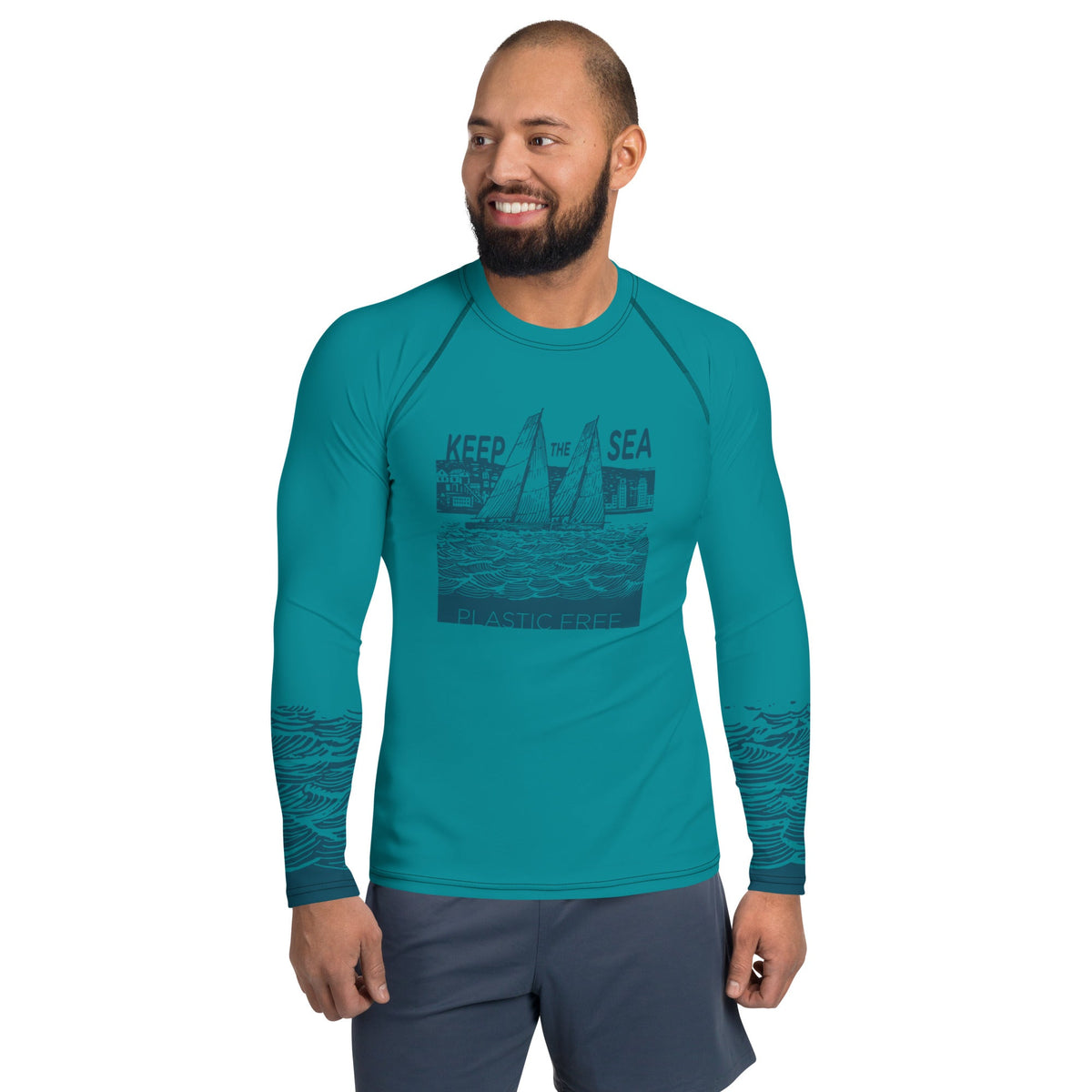 Boatbranding Rash Guard sailing design Men's Rash Guard - Long Sleeve Sailing-Gift Regatta Yacht Sailing-Lifestyle Sailing-Apparel Nautical-Fashion Nautical-Gear