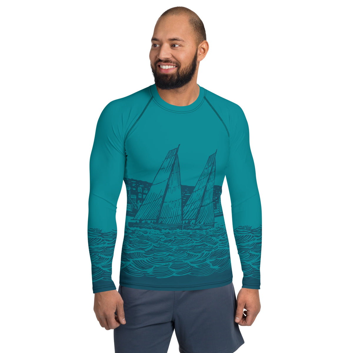 Boatbranding Rash Guard Sailing design Men's Rash Guard - Long Sleeve Sailing-Gift Regatta Yacht Sailing-Lifestyle Sailing-Apparel Nautical-Fashion Nautical-Gear