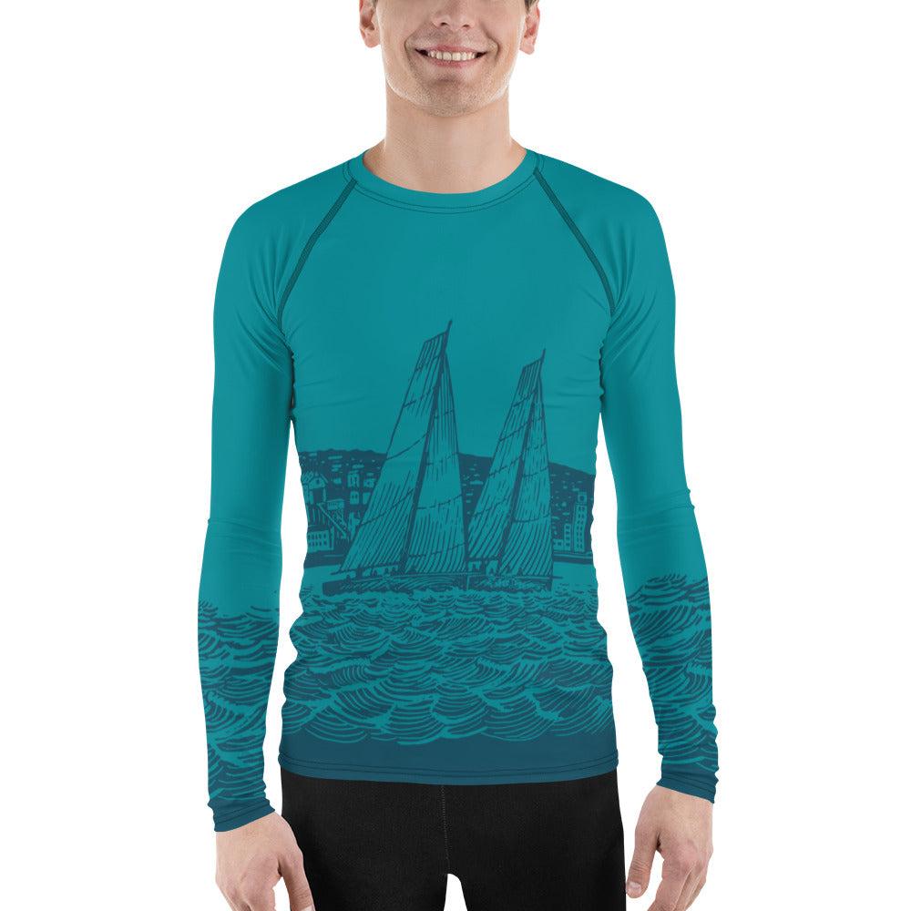 Boatbranding Rash Guard Sailing design Men's Rash Guard - Long Sleeve Sailing-Gift Regatta Yacht Sailing-Lifestyle Sailing-Apparel Nautical-Fashion Nautical-Gear