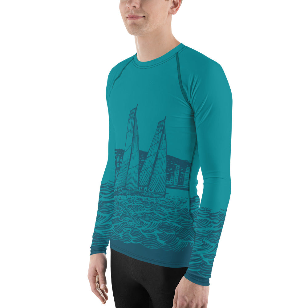 Boatbranding Rash Guard Sailing design Men's Rash Guard - Long Sleeve Sailing-Gift Regatta Yacht Sailing-Lifestyle Sailing-Apparel Nautical-Fashion Nautical-Gear