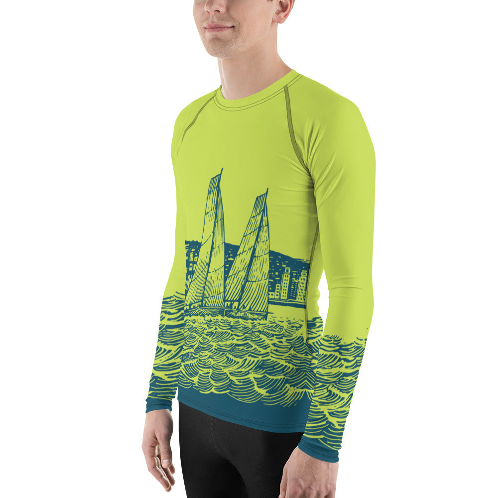 Boatbranding Rash Guard Sailing design Men's Rash Guard - Long Sleeve Sailing-Gift Regatta Yacht Sailing-Lifestyle Sailing-Apparel Nautical-Fashion Nautical-Gear