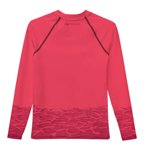 Boatbranding Rash Guard Sailing design Youth Girl Rash Guard - Long Sleeve "Keep the sea plastic free" Sailing-Gift Regatta Yacht Sailing-Lifestyle Sailing-Apparel Nautical-Fashion Nautical-Gear