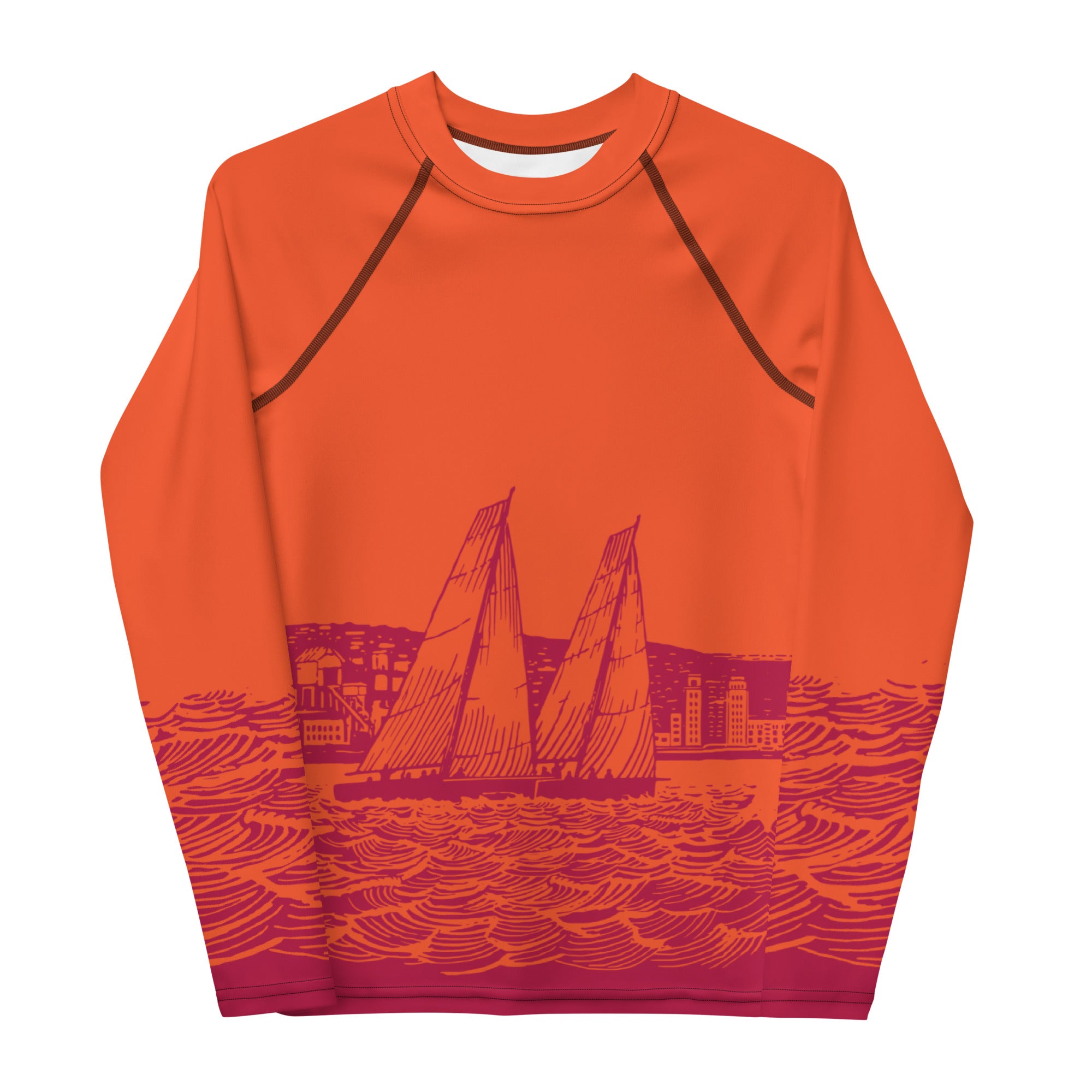 Boatbranding Rash Guard Sailing design Youth unisex Rash Guard - Long Sleeve Sailing-Gift Regatta Yacht Sailing-Lifestyle Sailing-Apparel Nautical-Fashion Nautical-Gear