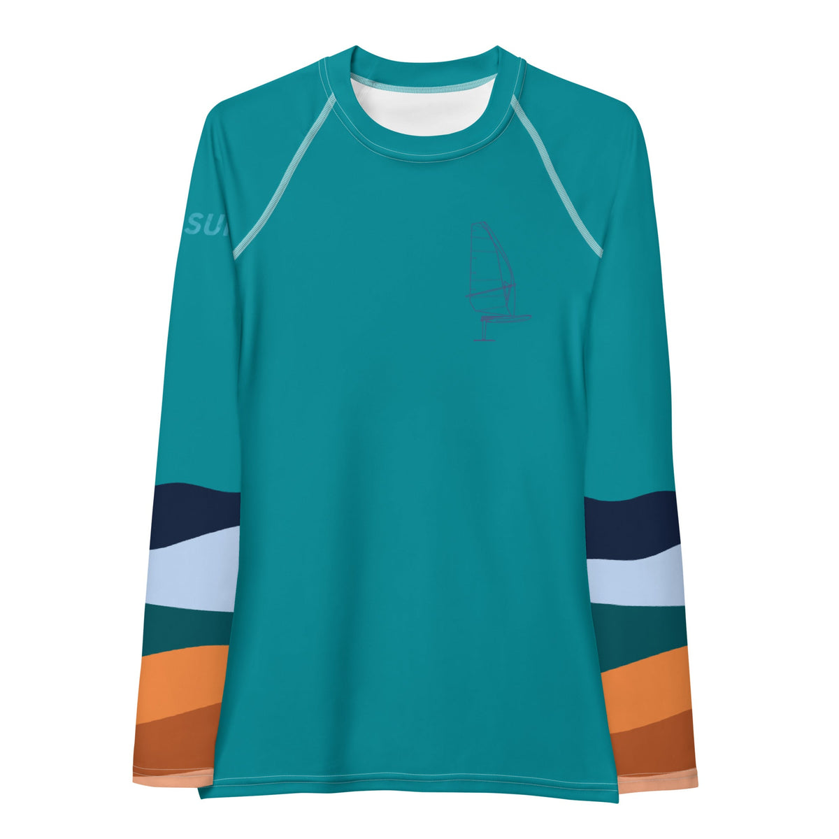 Boatbranding Rash Guard Windsurf sailing design women's Rash Guard - Long Sleeve Sailing-Gift Regatta Yacht Sailing-Lifestyle Sailing-Apparel Nautical-Fashion Nautical-Gear