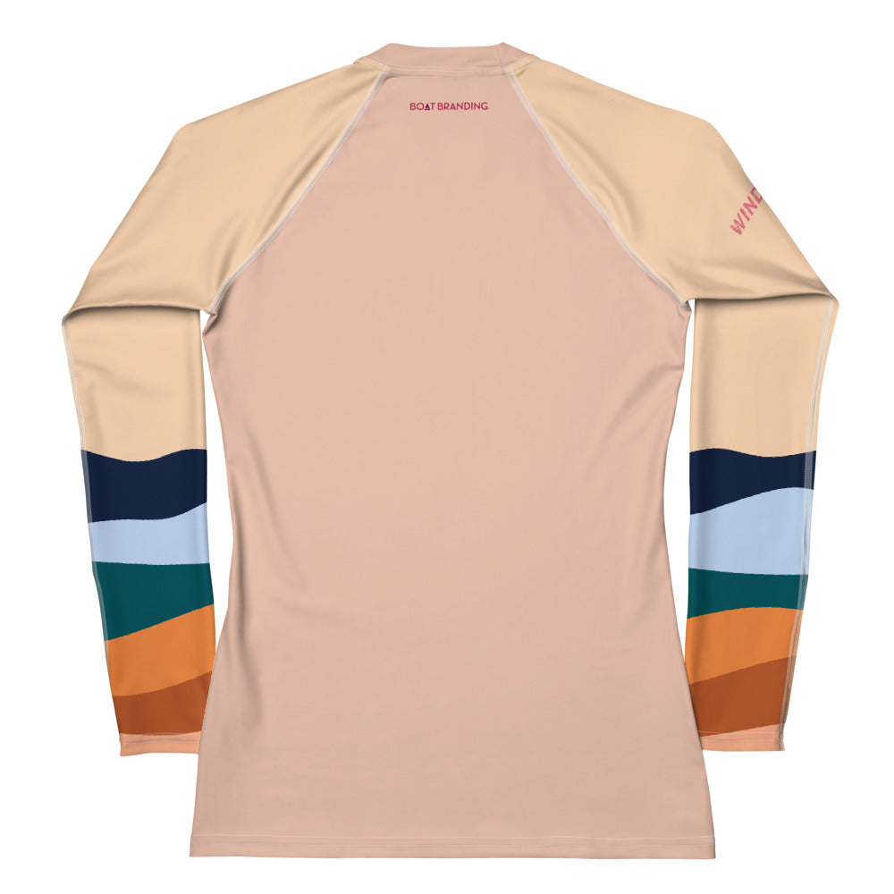 Boatbranding Rash Guard Windsurf sailing design women's Rash Guard - Long Sleeve Sailing-Gift Regatta Yacht Sailing-Lifestyle Sailing-Apparel Nautical-Fashion Nautical-Gear