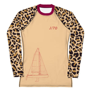 Boatbranding Rash Guard XS J70 yacht sailing design women's Rash Guard. Animal Print - Long Sleeve Sailing-Gift Regatta Yacht Sailing-Lifestyle Sailing-Apparel Nautical-Fashion Nautical-Gear