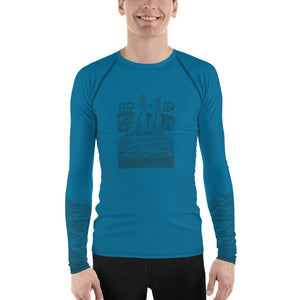 Boatbranding Rash Guard XS Sailing design Men's Rash Guard - Long Sleeve Keep the sea plastic free Sailing-Gift Regatta Yacht Sailing-Lifestyle Sailing-Apparel Nautical-Fashion Nautical-Gear