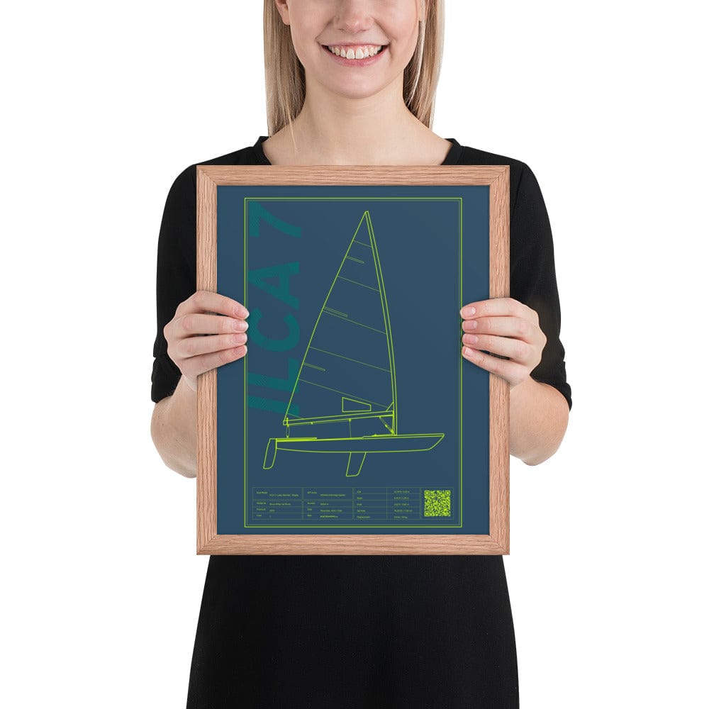 Boatbranding Red Oak / 11″×14″ Framed poster ILCA 7 / Laser Sailing-Gift Regatta Yacht Sailing-Lifestyle Sailing-Apparel Nautical-Fashion Nautical-Gear