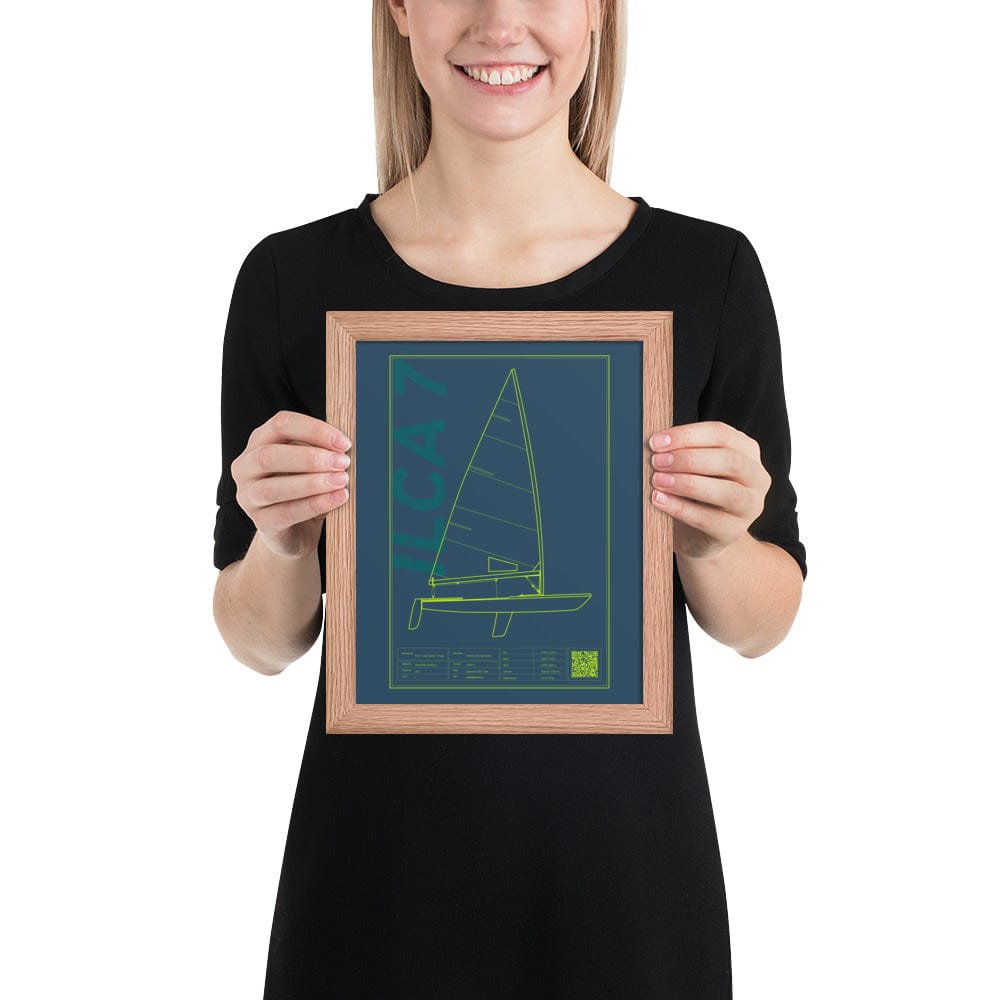 Boatbranding Red Oak / 8″×10″ Framed poster ILCA 7 / Laser Sailing-Gift Regatta Yacht Sailing-Lifestyle Sailing-Apparel Nautical-Fashion Nautical-Gear