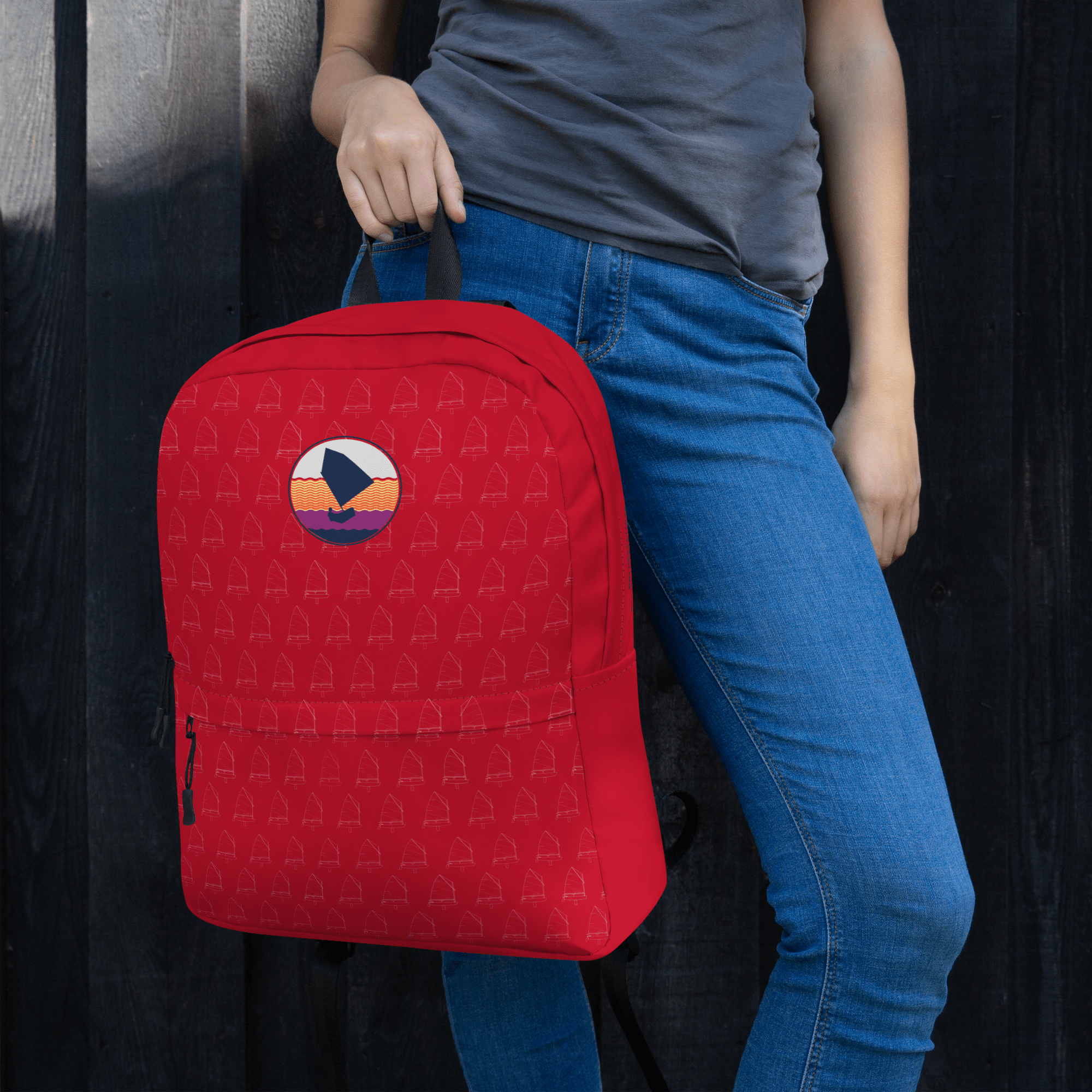 Boatbranding Red Optimist Backpack Sailing-Gift Regatta Yacht Sailing-Lifestyle Sailing-Apparel Nautical-Fashion Nautical-Gear